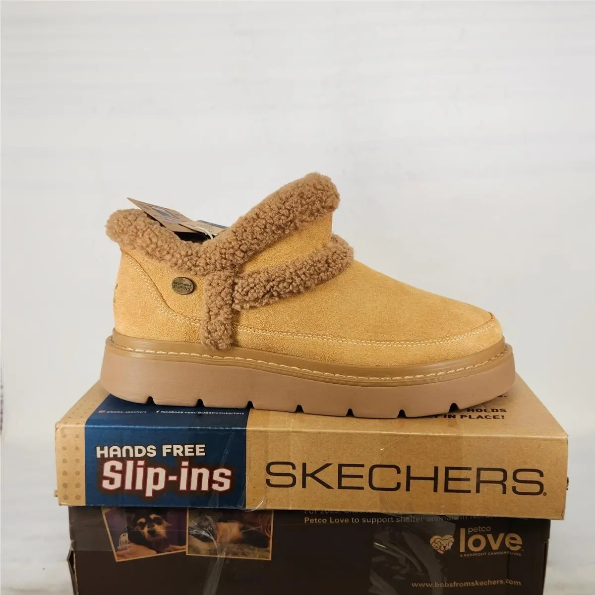7.5 Wom - Skechers Bobs Keepsakes Lite Winter Snug - Chestnut - Hands Free