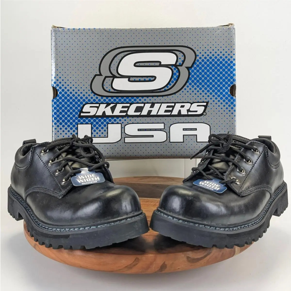 Skechers Cool Cat Pixel Oxford Shoes Men`s Size 10 Extra Wide US Black 60101EW
