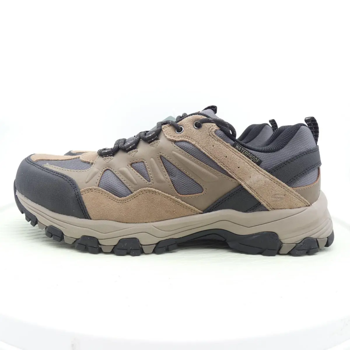 Skechers Relaxed Fit Selmen Enid Mens Waterproof Hiking Shoes Tan Black 66275 13