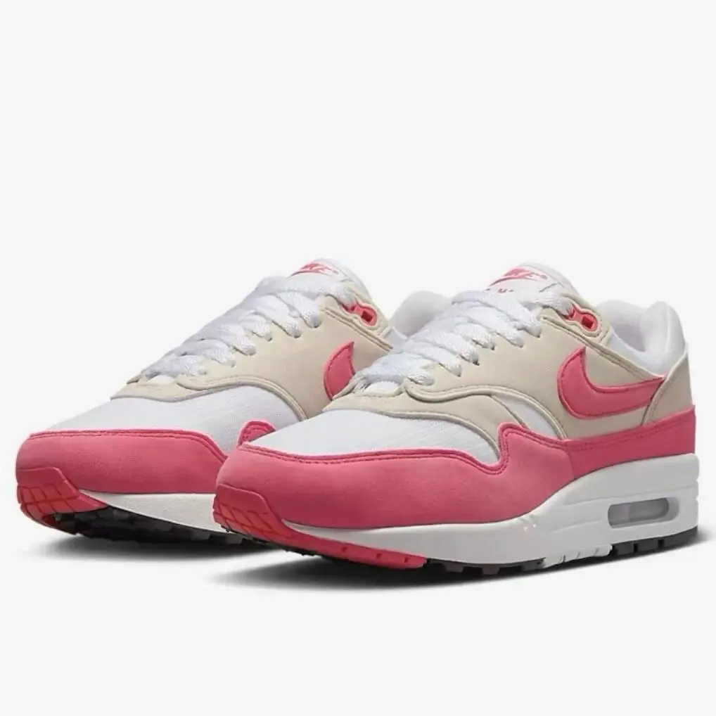 Nike Air Max 1 DZ2628-110 Sneakers Womens White Aster Pink Low Top Running Shoes