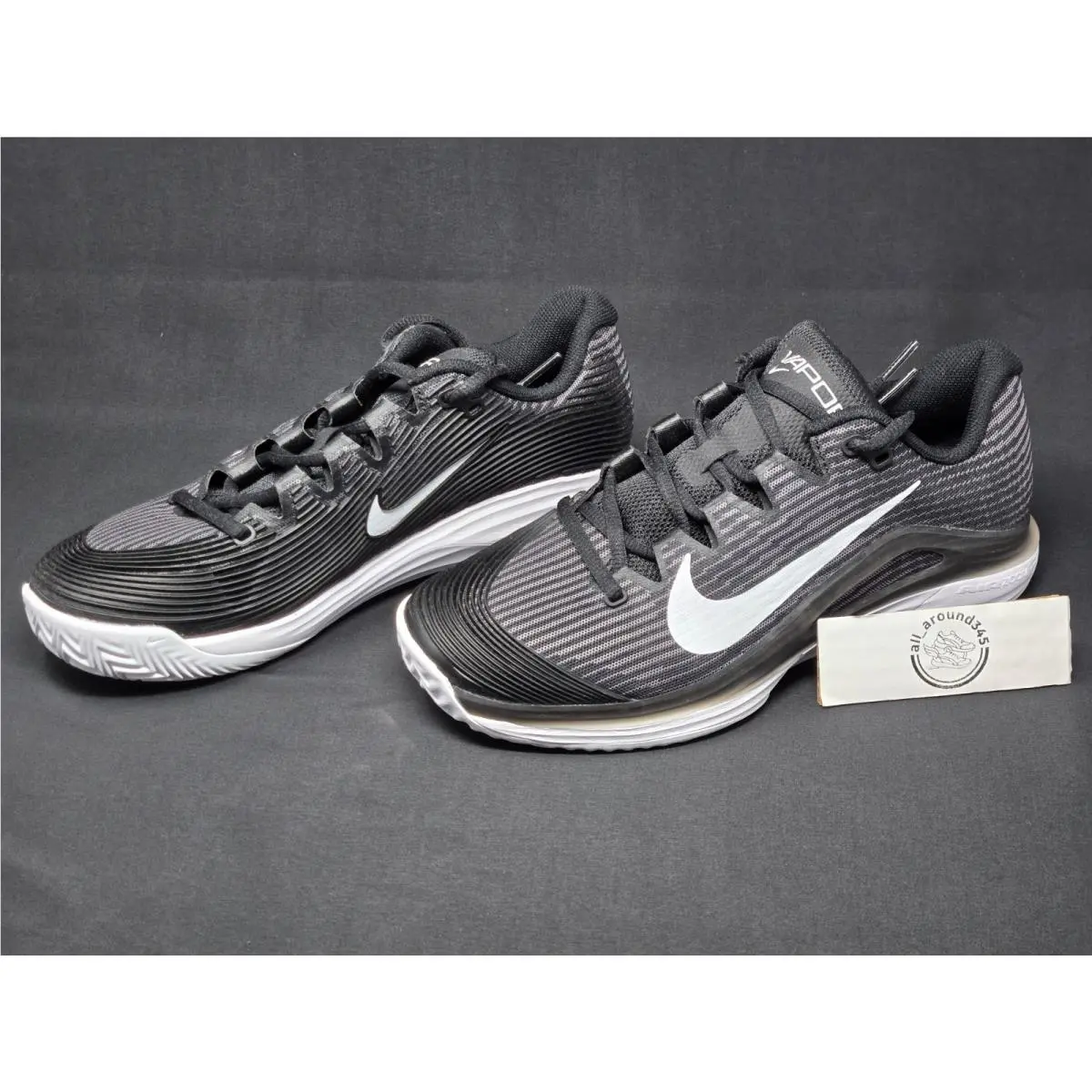 Nike Zoom Vapor 12 Clay Womens Multi Sizes Tennis Black White HQ6027-001 Nby