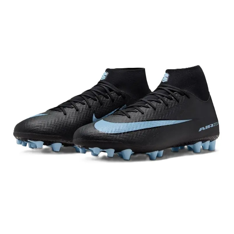 Nike Men`s Mercurial Superfly 10 AG Soccer Black/ice Blue FQ8329-001 j