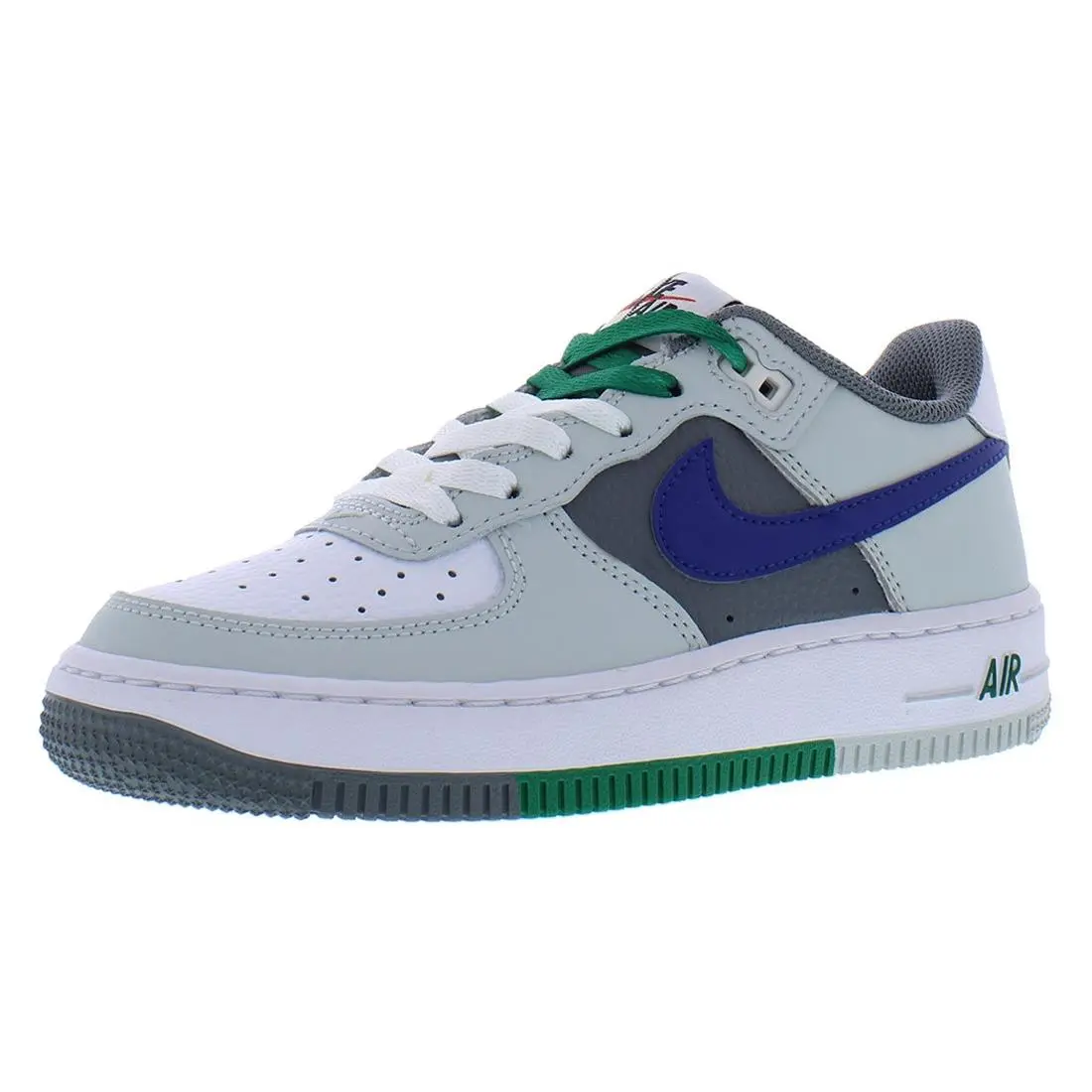 Nike Air Force 1 Lv8 1 GS Boys Shoes Size 5.5 Color: Light Silver/deep Royal - Light Silver/Deep Royal Blue, Full: Light Silver/Deep Royal Blue