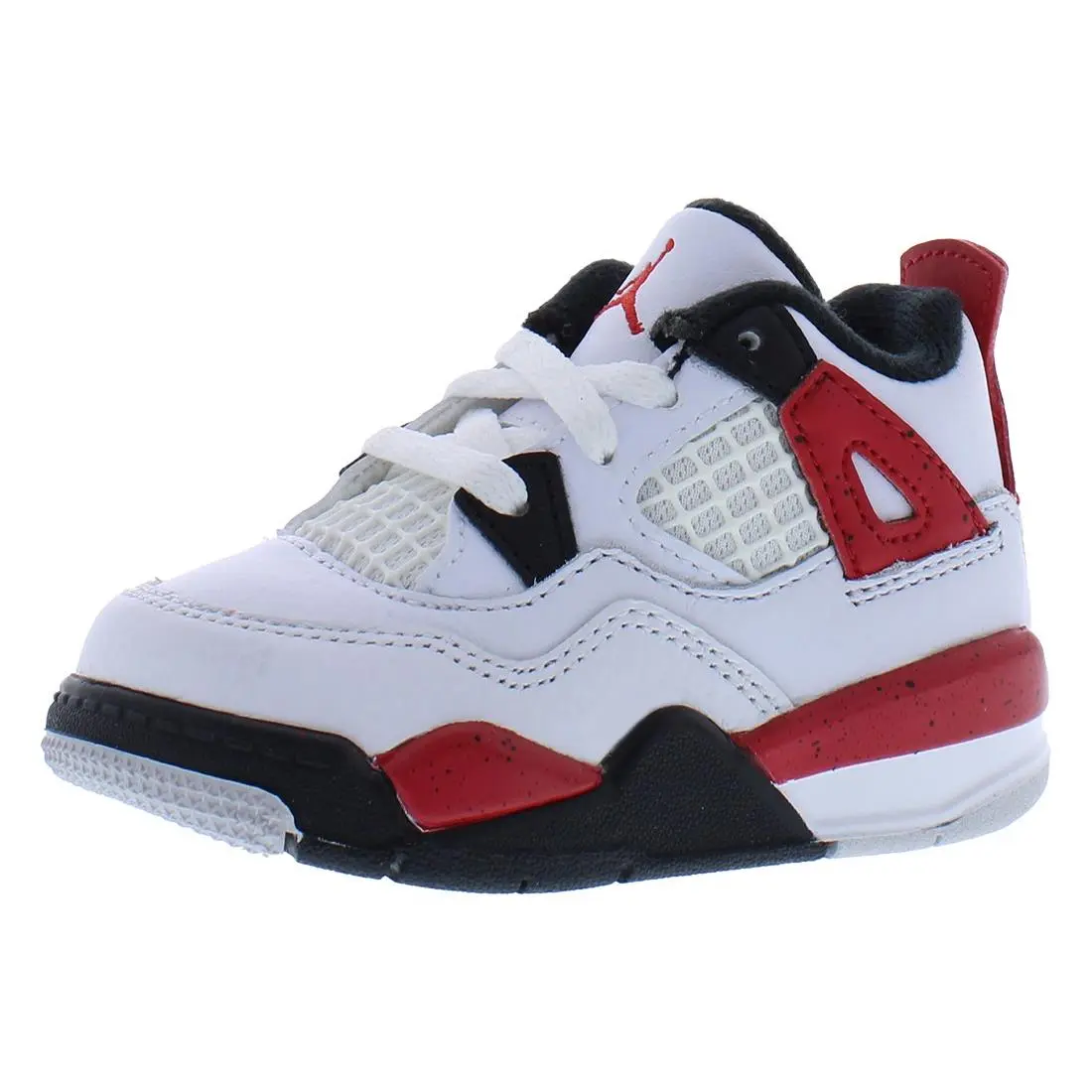 Nike Jordan 4 Retro Infant/toddler Shoes - White/Fire Red/Black, Main: White
