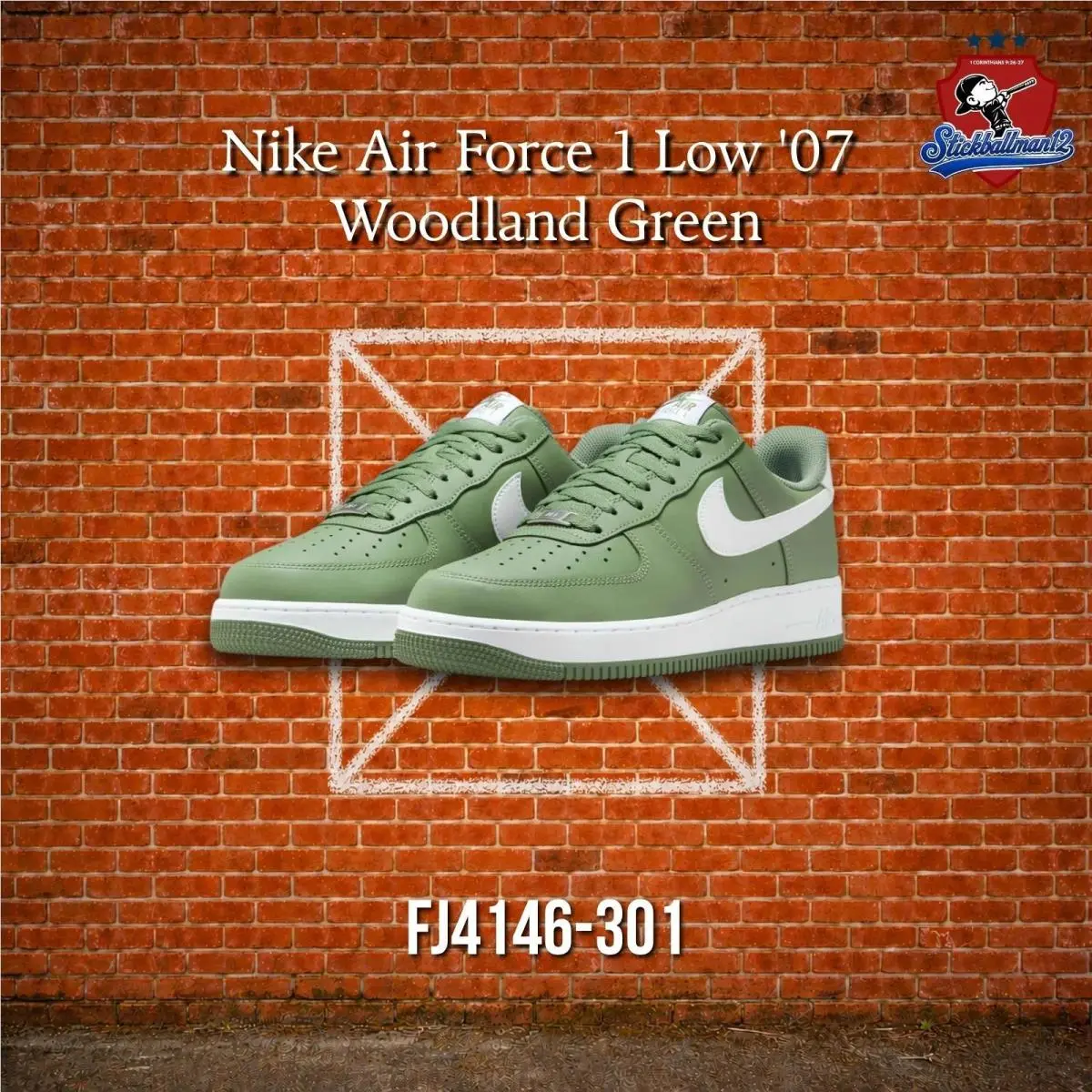 Nike Air Force 1 Low `07 Woodland Green - FJ4146-301