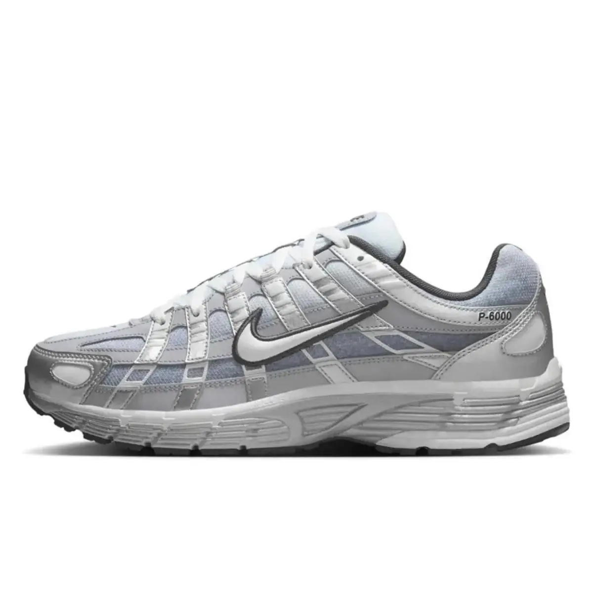 Nike P-6000 IH4465-095 Sneakers Men`s Metallic Silver Lifestyle Shoes MEW1222