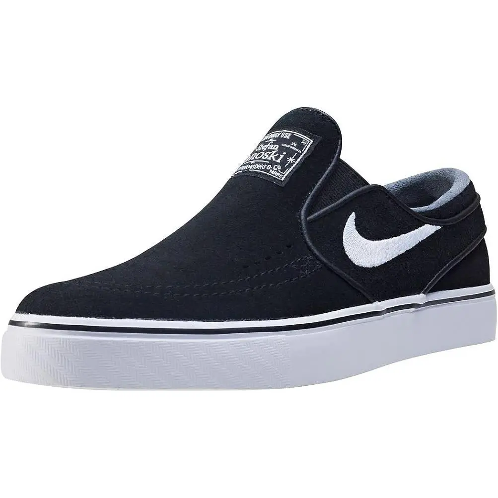 Nike SB Stefan Janoski+ Slip Black Suede White FN5893-001 Men`s