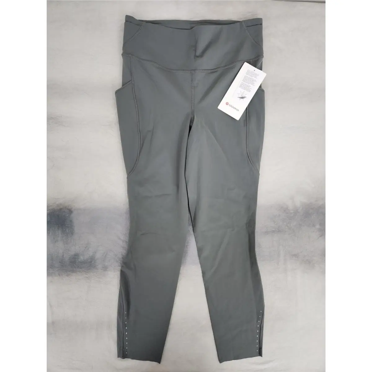 Lululemon Fast and Free HR Tight 25 Pockets Onyx Grey Women`s Size 10