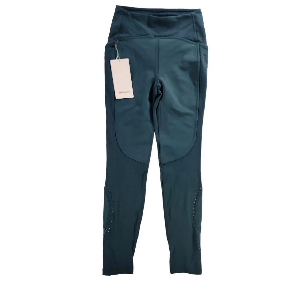 Lululemon Tech Fleece HR Run Tight 28 Green Jasper Women`s Size 4 LW5EYNS