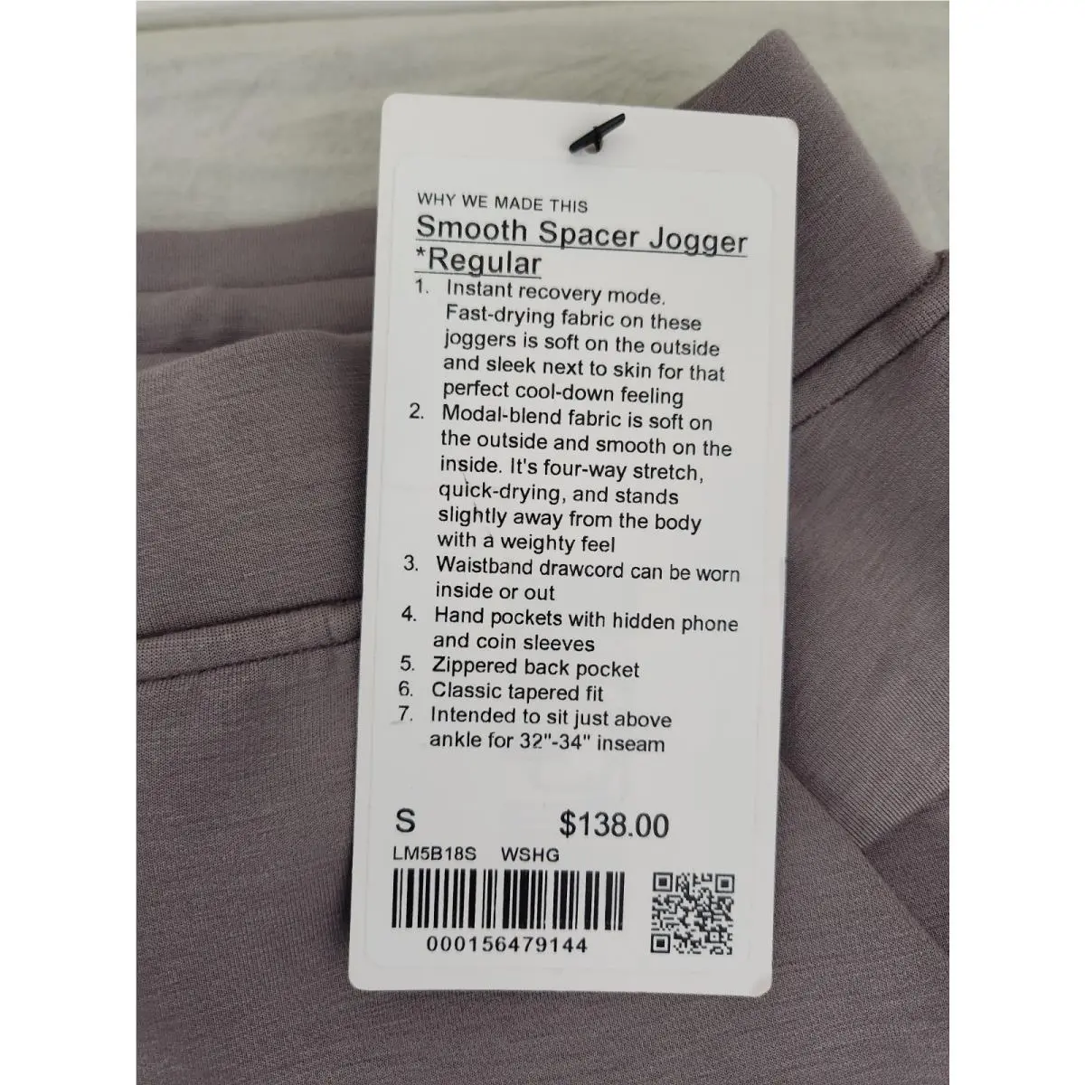 Lululemon clothing - Warm Ash Grey 3