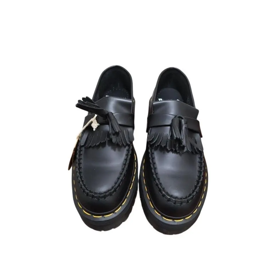Dr. Martens Adrian Arcadia Unisex Leather Platform Tassel Loafers Black Size 7/8