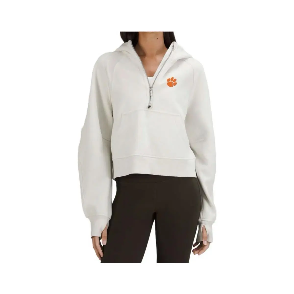 Lululemon Clemson University Scuba Half Zip Hoodie Off White Bone Xs/s