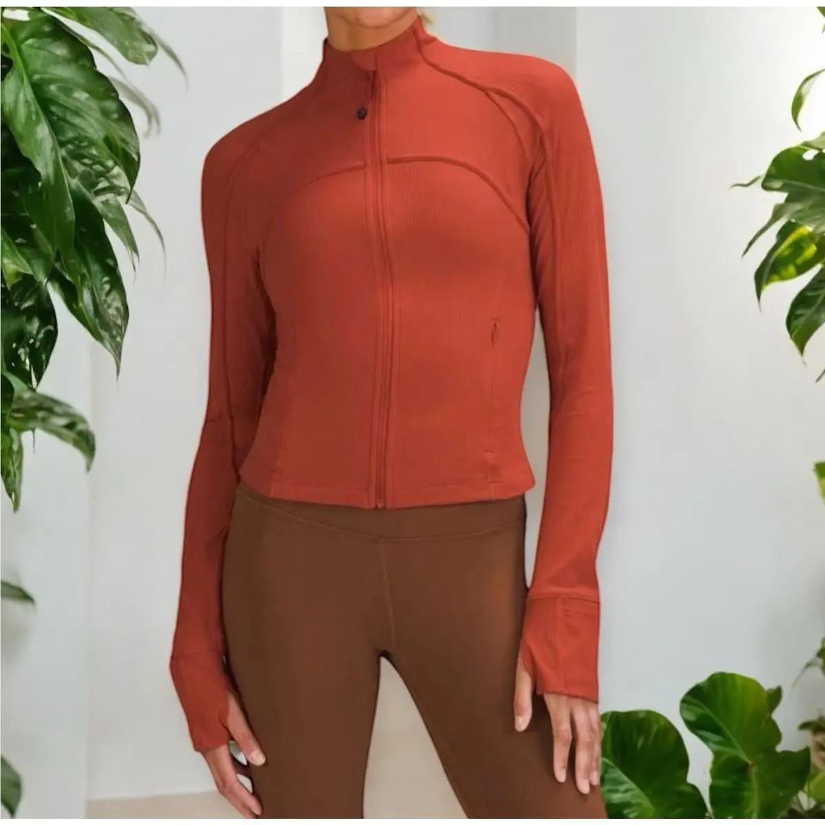 Lululemon Cropped Define Jacket Ribbed Nulu Cayenne Size 14