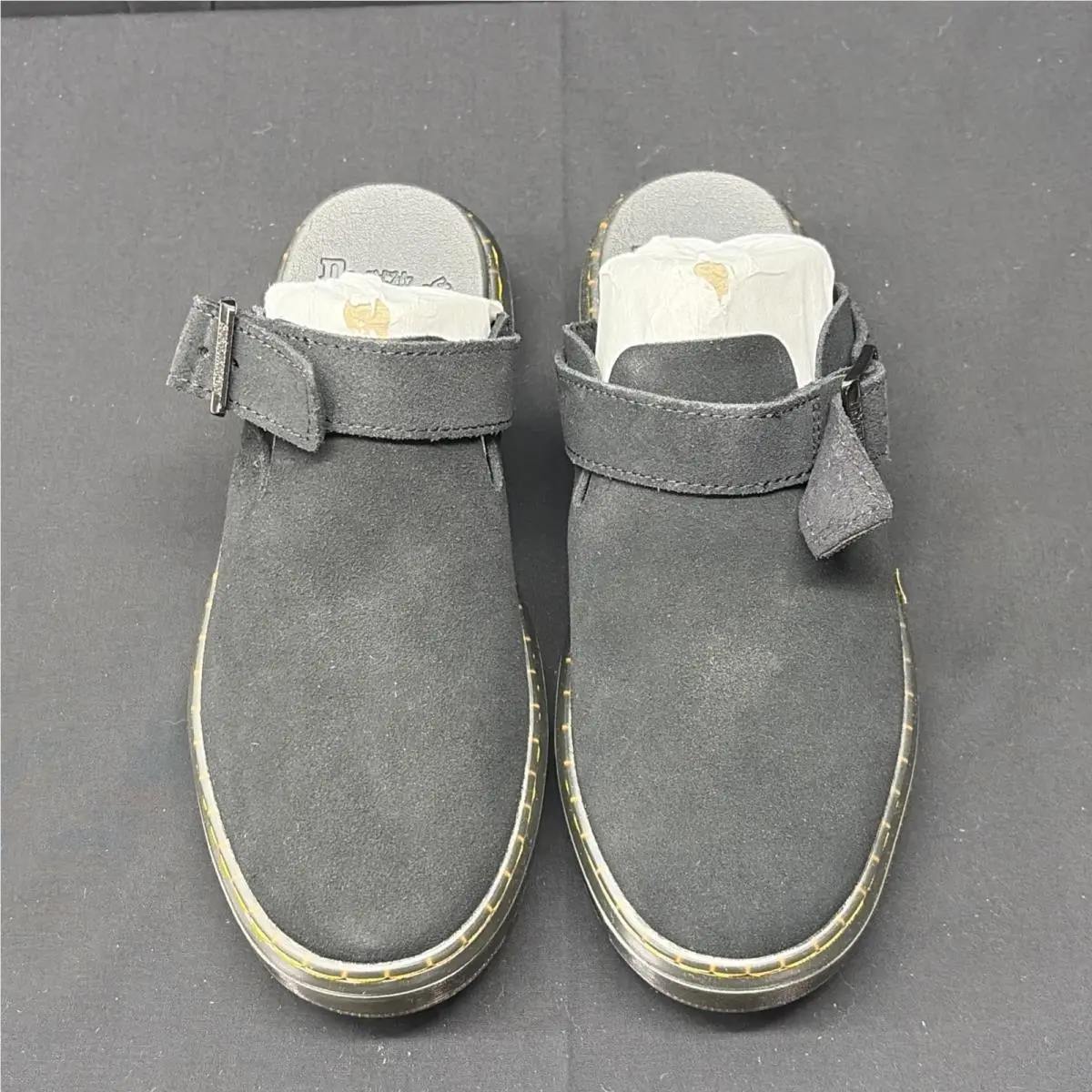 Dr Martens Carlson Mens Suede Mule Black Slingback Comfort Slip On Shoes Size 6