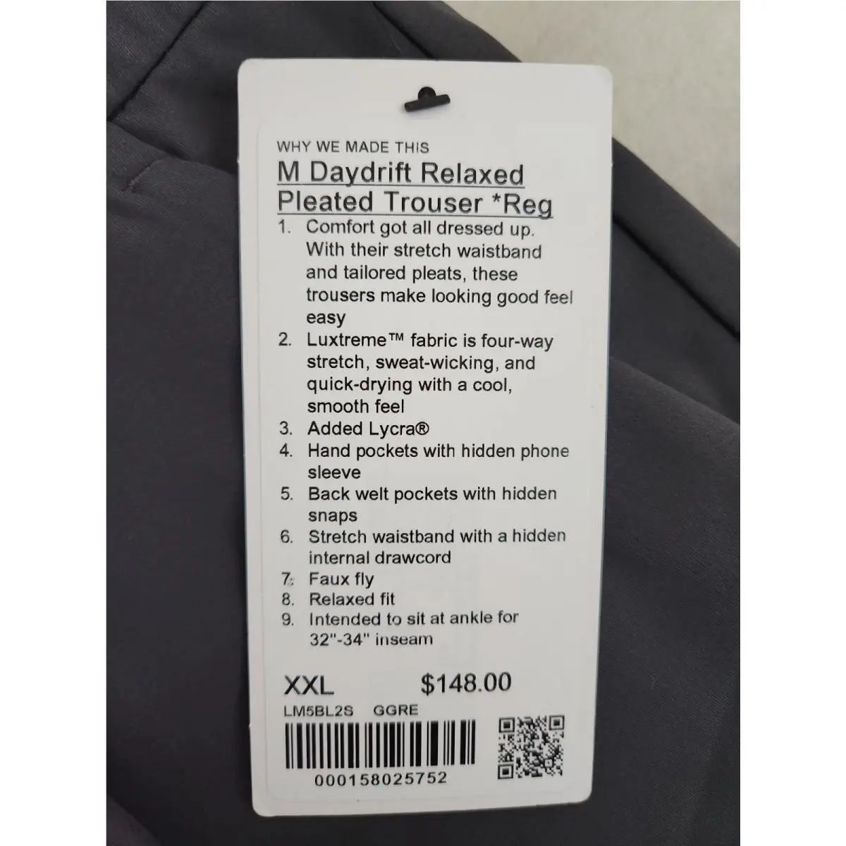 Lululemon clothing - Graphite Grey 4