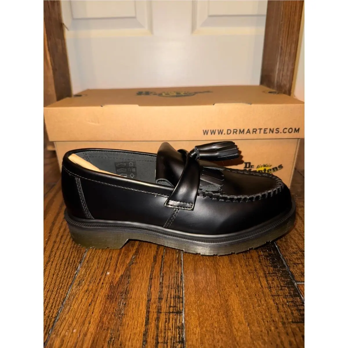 Dr Martens Adrian Black Polished Smooth Tassel Loafers Shoes UK 4 EU 37 US 6