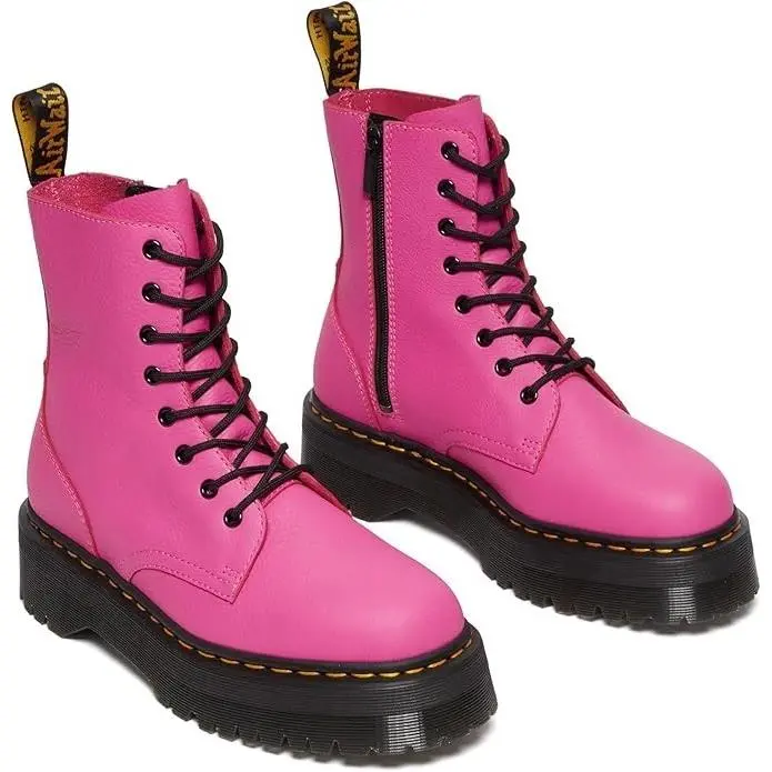 Dr Martens Jadon Platform Soft Leather Thrift Pink Chunky Boots Size 13 Box