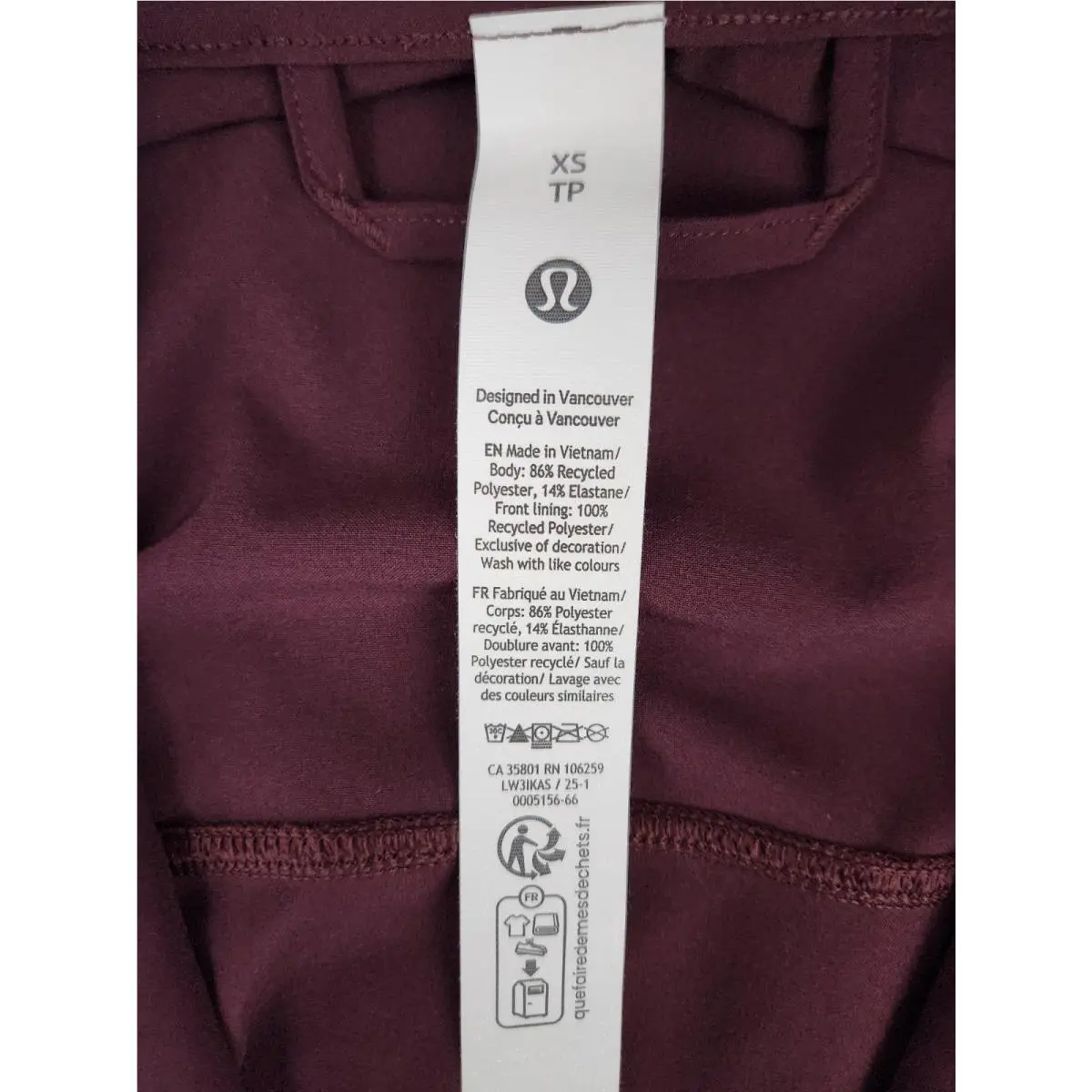 Lululemon clothing - Goodnight Plum 3