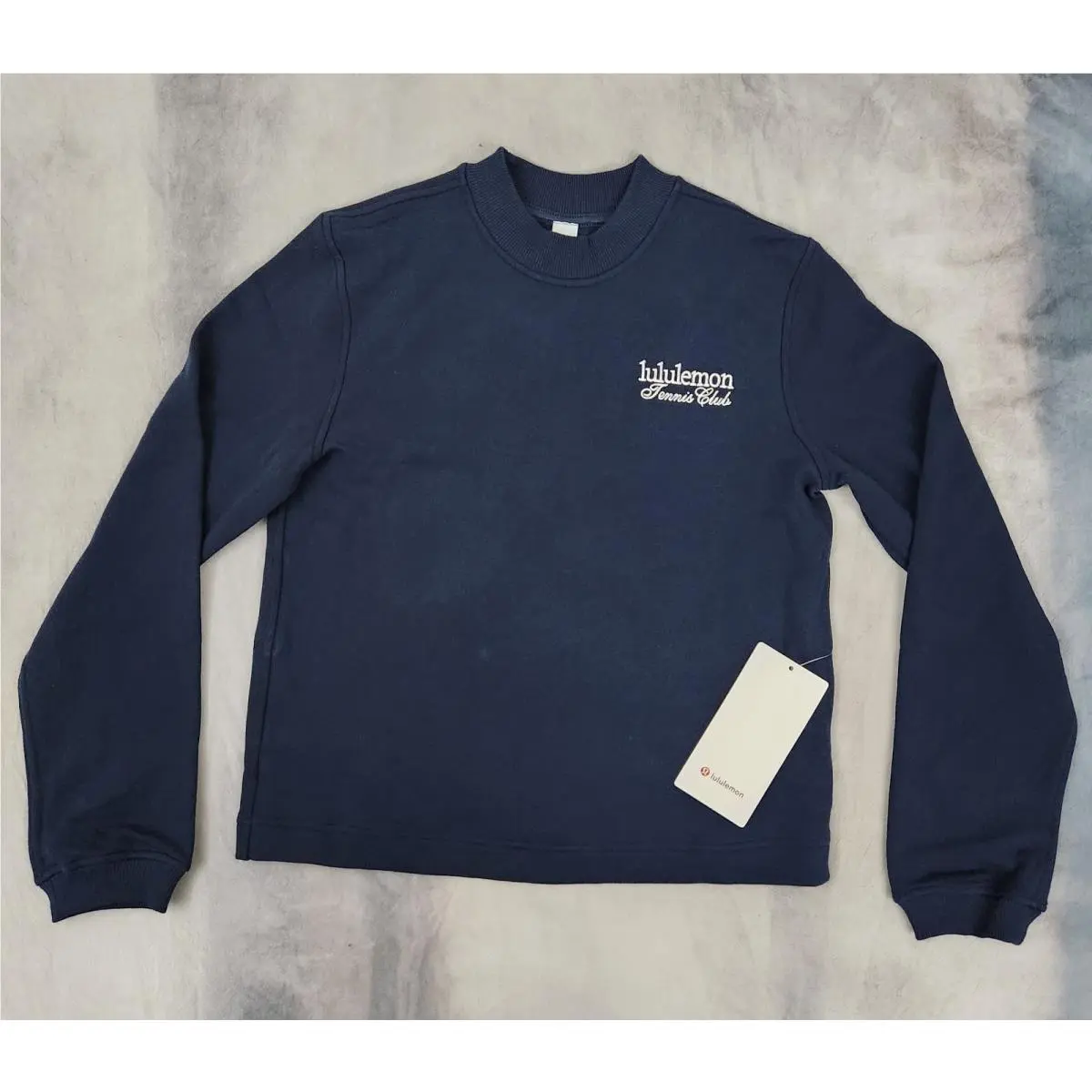 Lululemon Cotton French Terry Crewneck Tennis Club True Navy/white Women`s XS