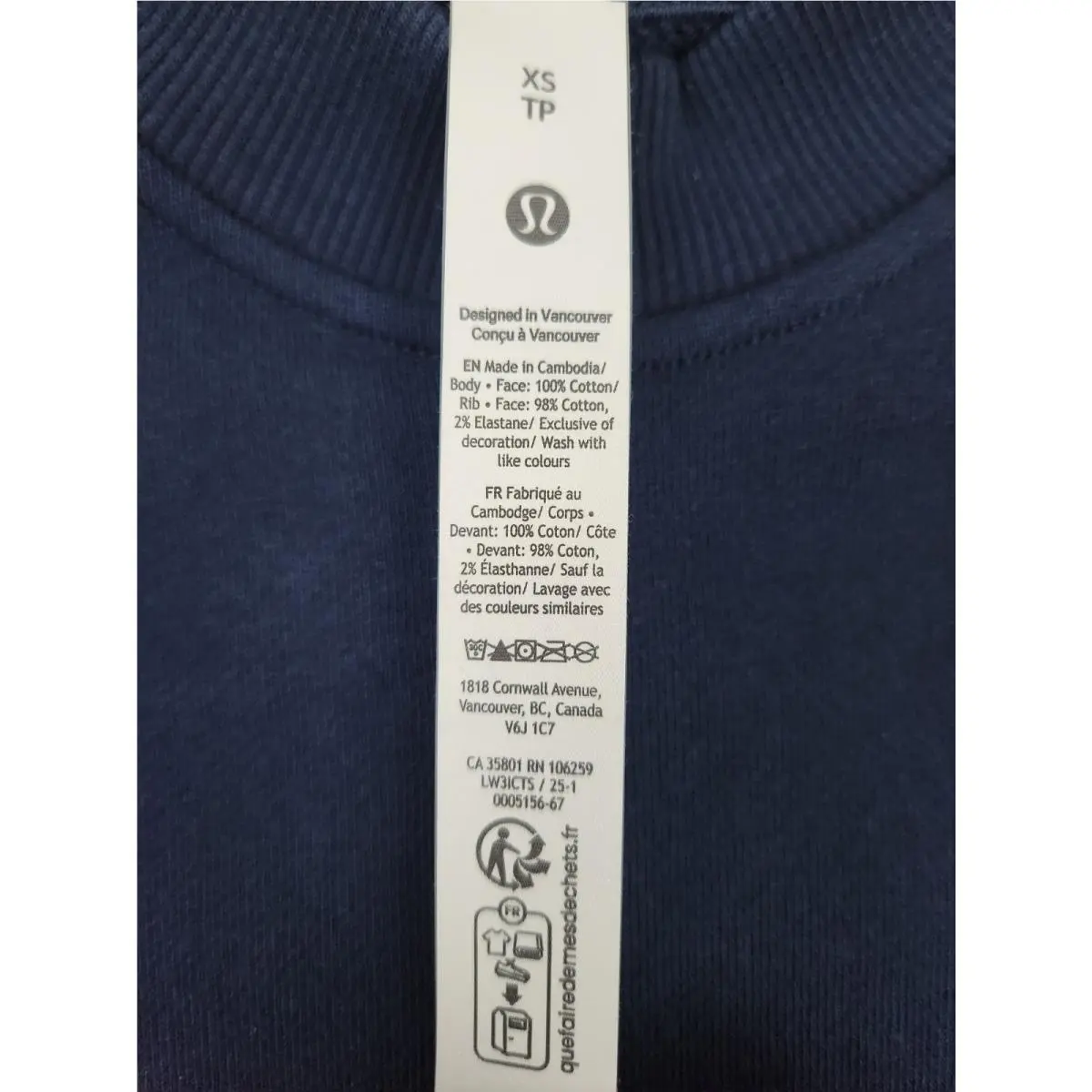Lululemon clothing - True Navy, White 2