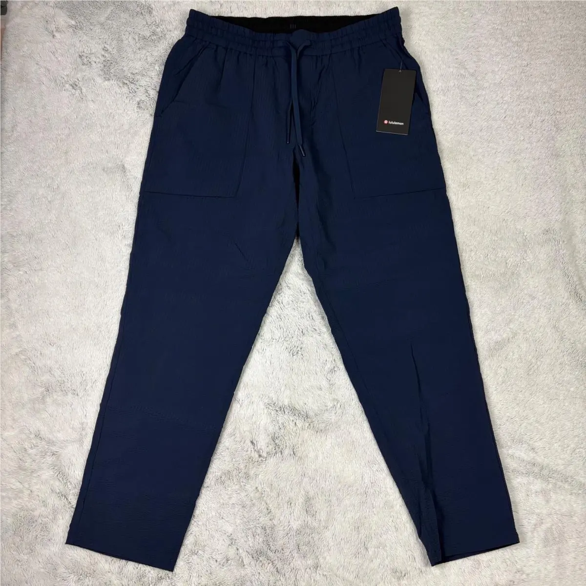 Lululemon Bowline Pant Men Xxl Textured Blue Pull On Abc Strechtravel Light