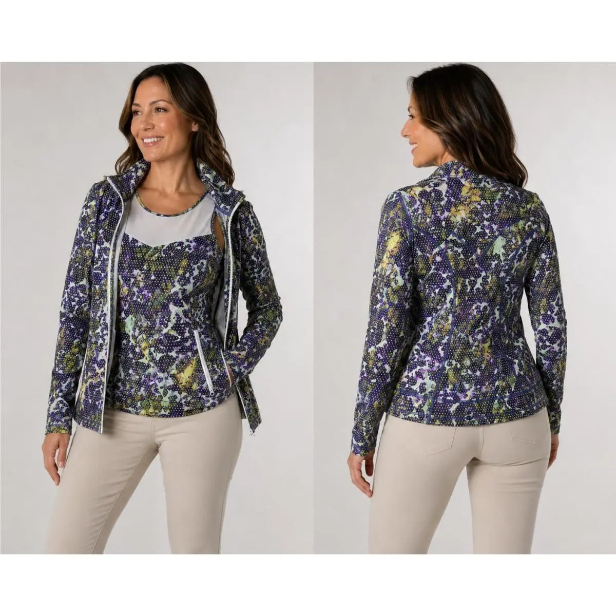 Lululemon Matching Set Size 6 Floral Sleeveless Tank Zip Jacket