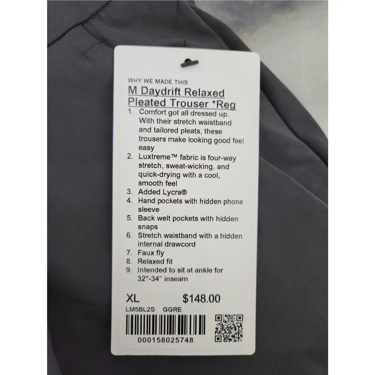 Lululemon clothing - Graphite Grey 4