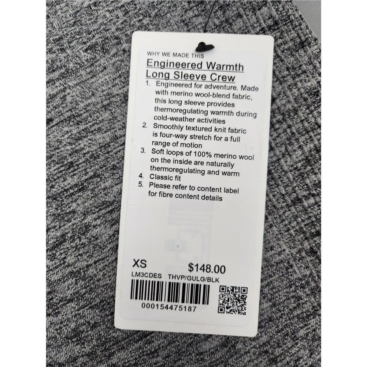 Lululemon clothing - Lululemon Engineered Warmth - Engineered Warmth - Tri Heather Vapor/Gull Grey/Black 4