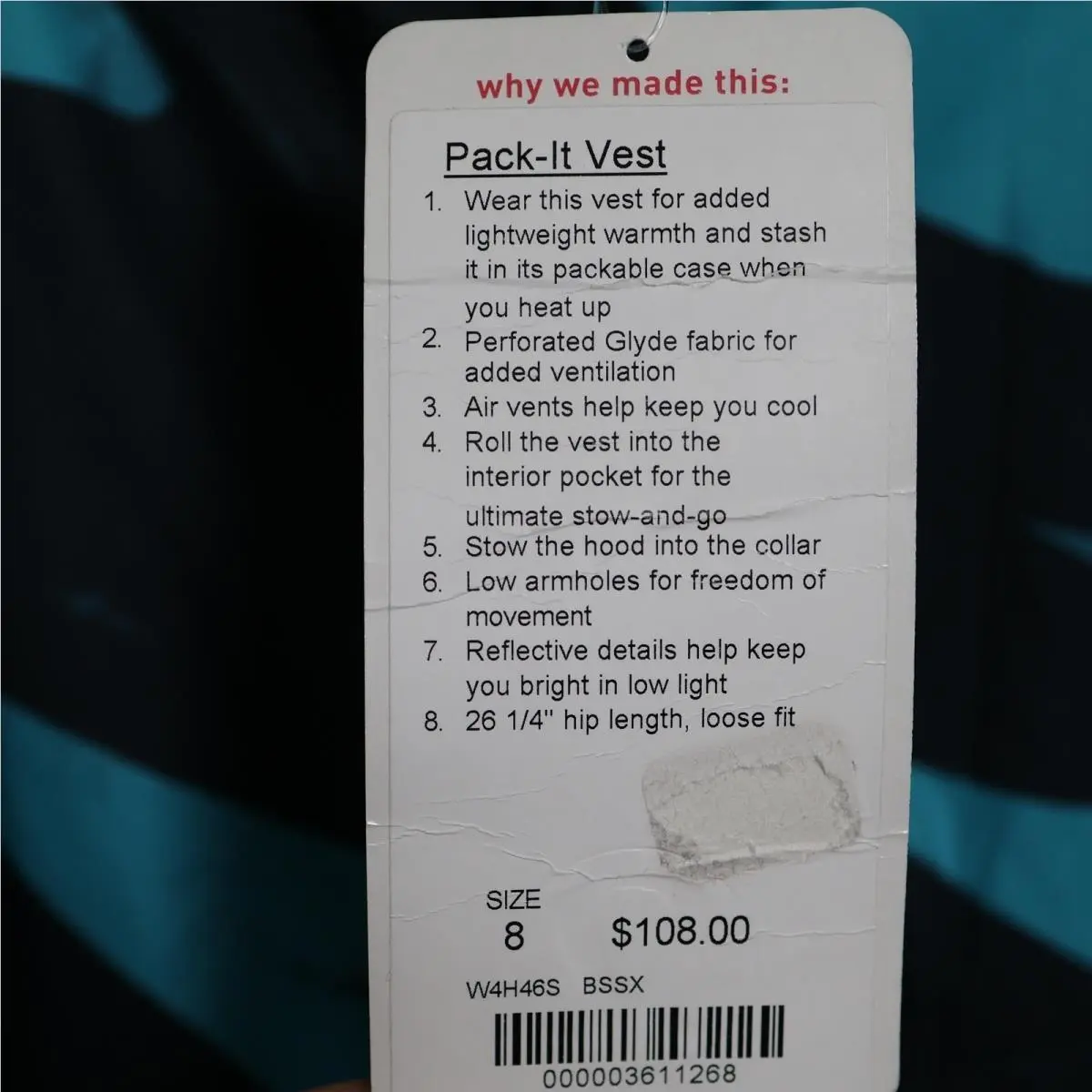 Lululemon clothing - Pack-It Vest - Vest - W4H46S BSSX - Blue 2