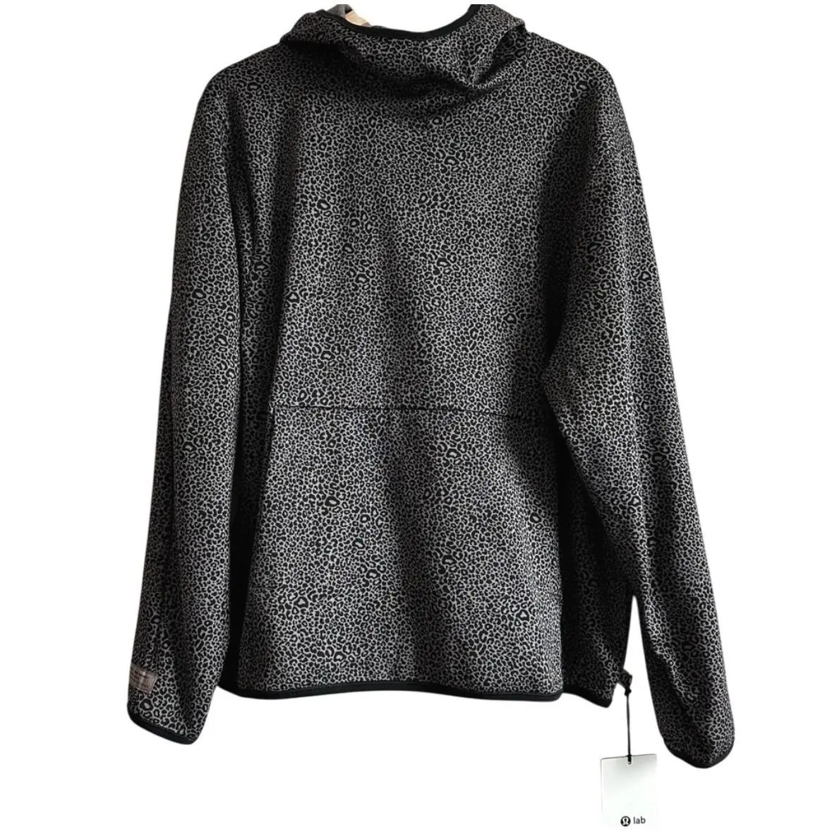 Lululemon Lab Hoodie Sweatshirt Leopard Mini Jacquard Men Medium Gray Black