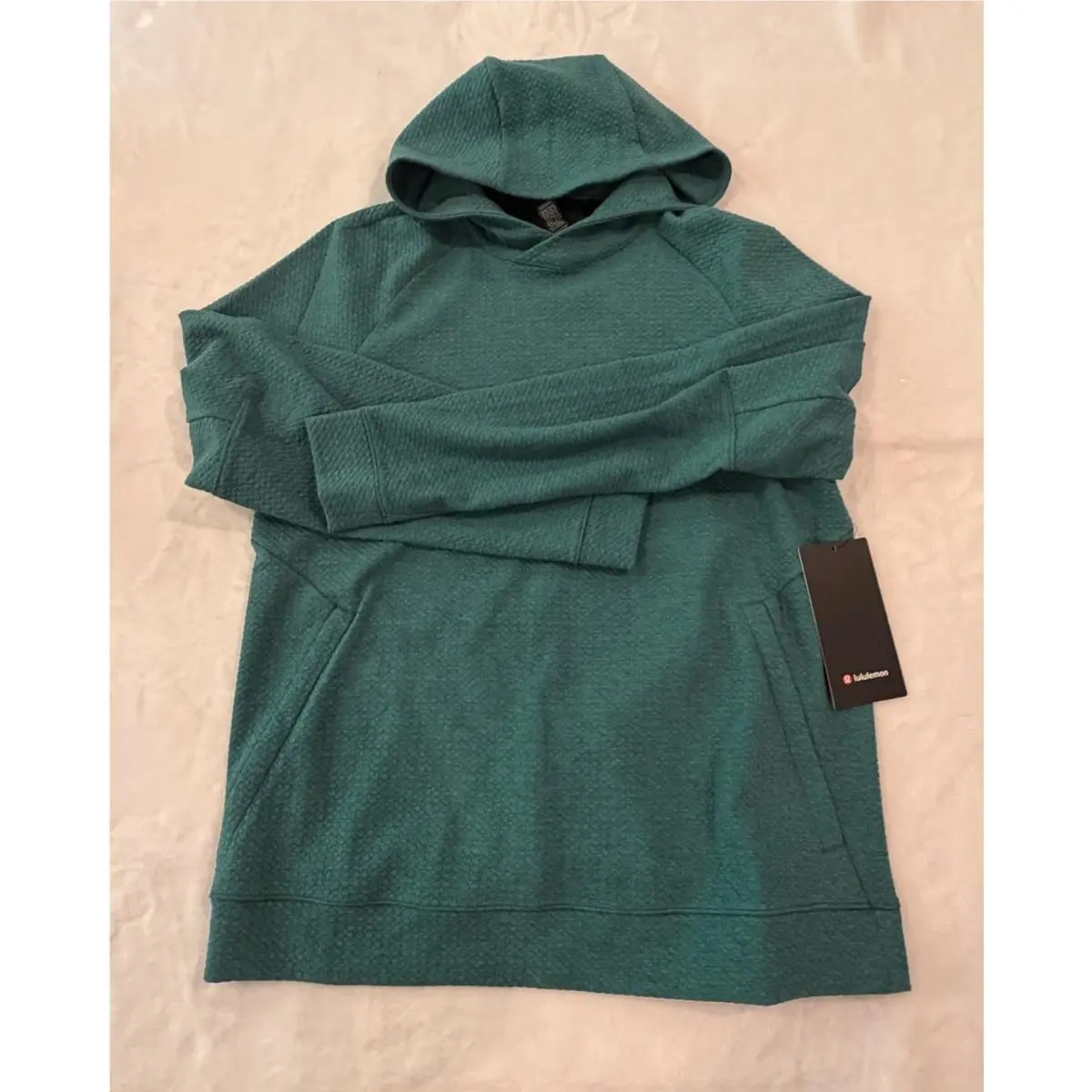 Lululemon Ease The Day Textured Green Hoodie Cotton Blend Zip Pockets Size S