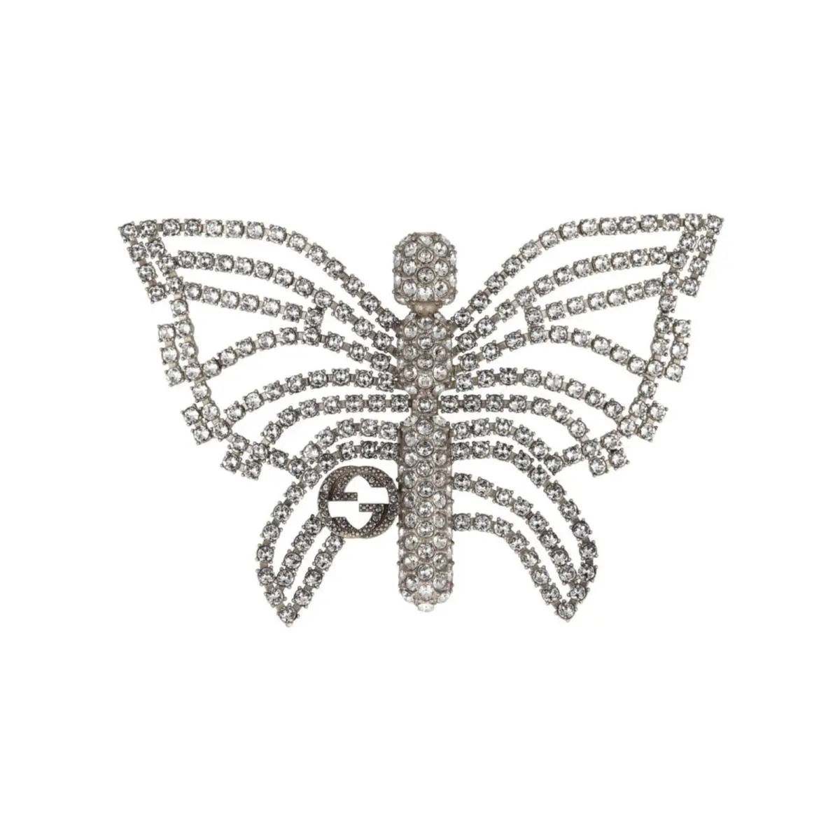 Womens Crystal Embellished Butterfly Brooch by Gucci