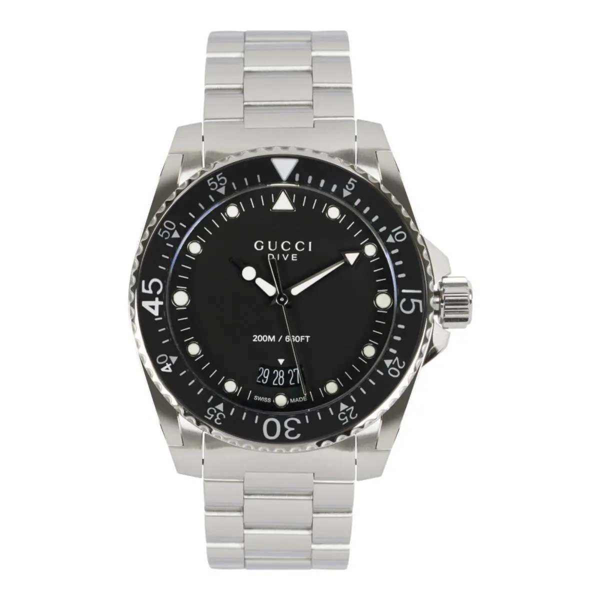 Gucci Mens Stainless Steel 40mm Bracelet Fashion Watch