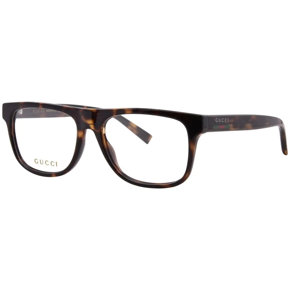 Gucci GG1117O 002 Eyeglasses Men`s Havana Full Rim Rectangle Shape 56mm