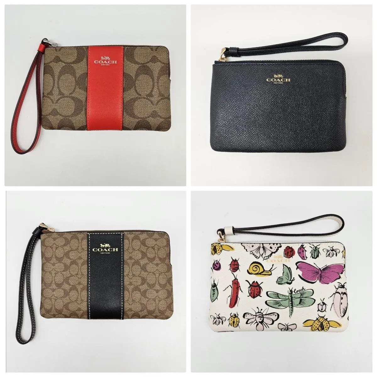 Coach Women`s Small Corner Zip Wristlet Pouch Wallet Purse 6.25 X 4 You Pick