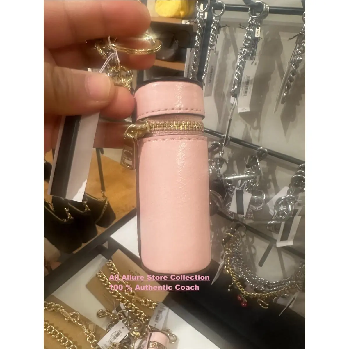 Lipstick Case Bag Charm CEM91 Soft Pink For Handbag Purse Tote Wallet pink by Coach