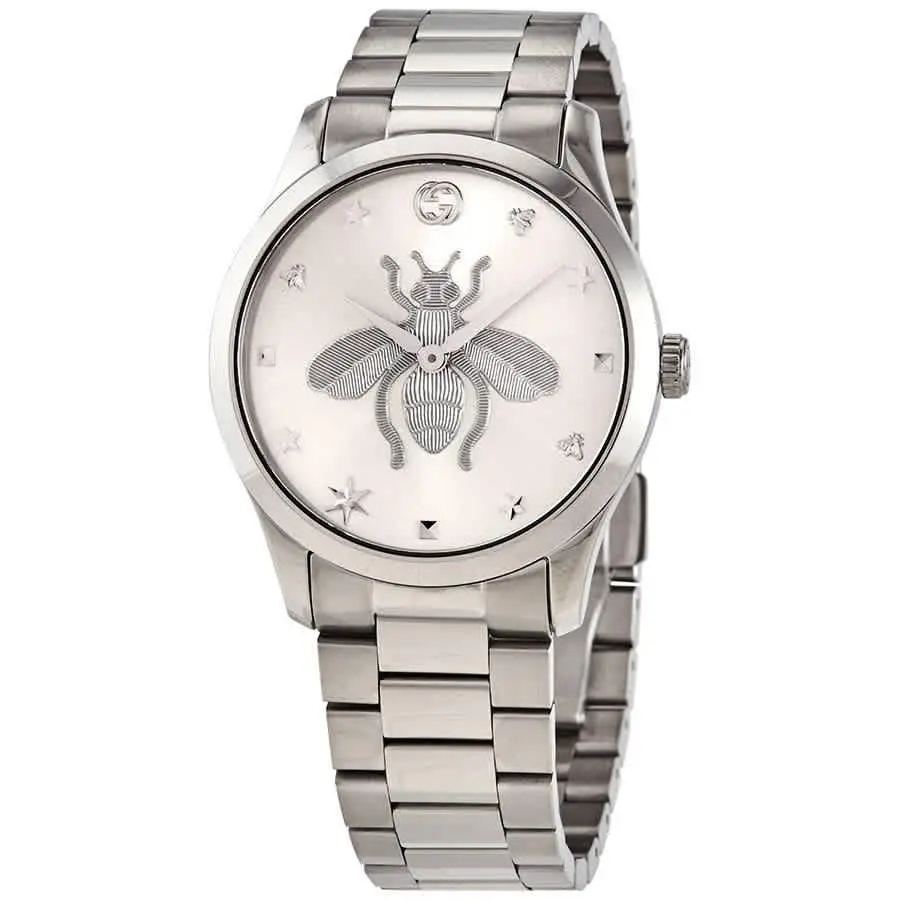 G-timeless Quartz Silver Dial Ladies Watch YA1264126 by Gucci