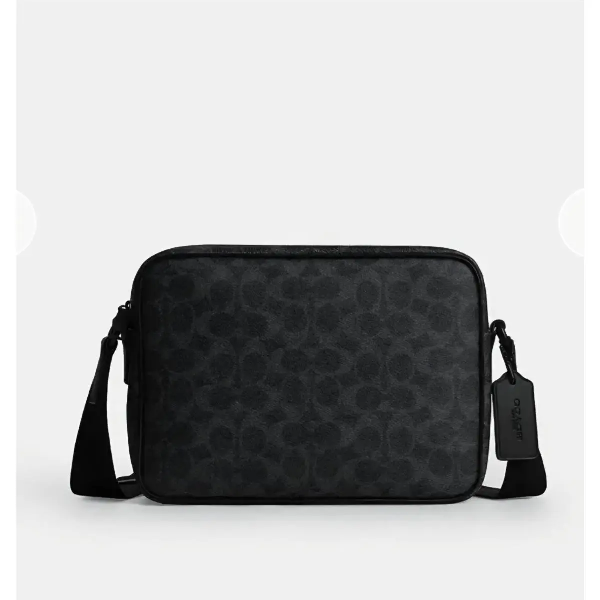 Coach Men`s Colton 25 Bag Crossbody Signature Canvas Leather Black CES85