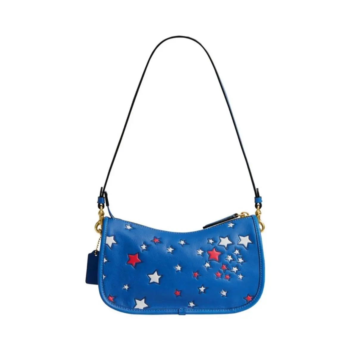 Coach X Macy Americana Deep Sky Blue Red White Star Waverly Shoulder Bag