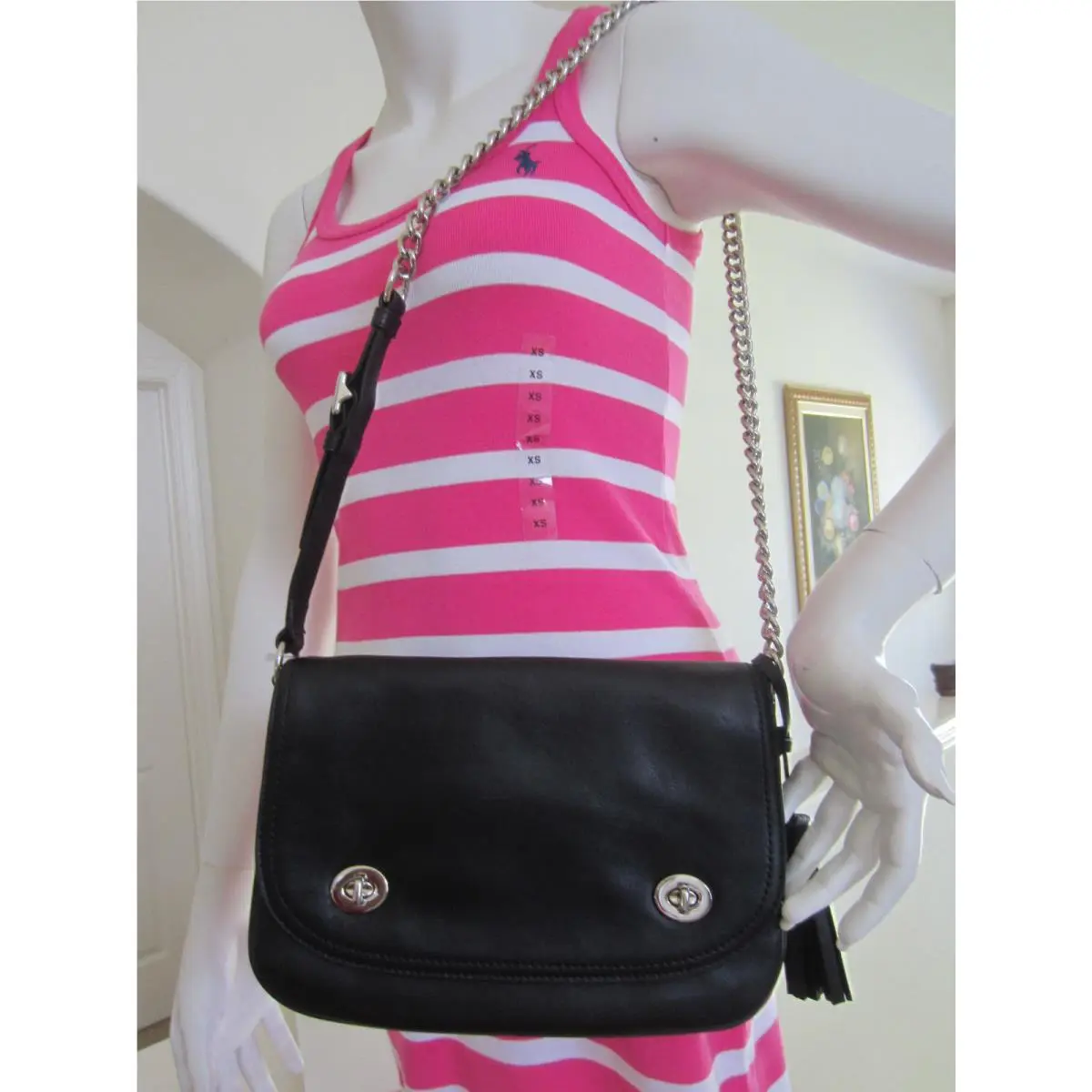 Coach 25361 Legacy Double Gusset Flap Crossbody Bag Black