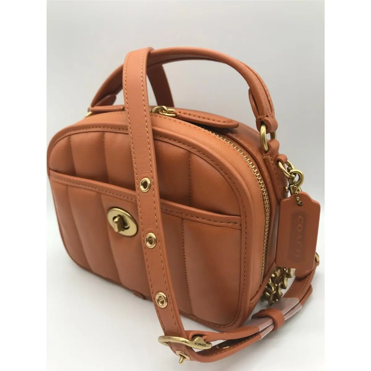 Coach Originals Lunchbox Mini Leather Crossbody Hazelnut Nappa Leather C4678