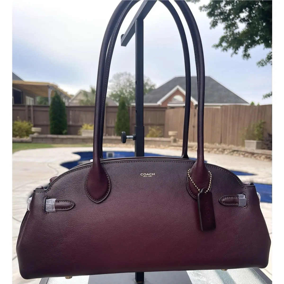 Coach Empire Carryall Bag 34 Brass Merlot Satchel Handbag CCC30
