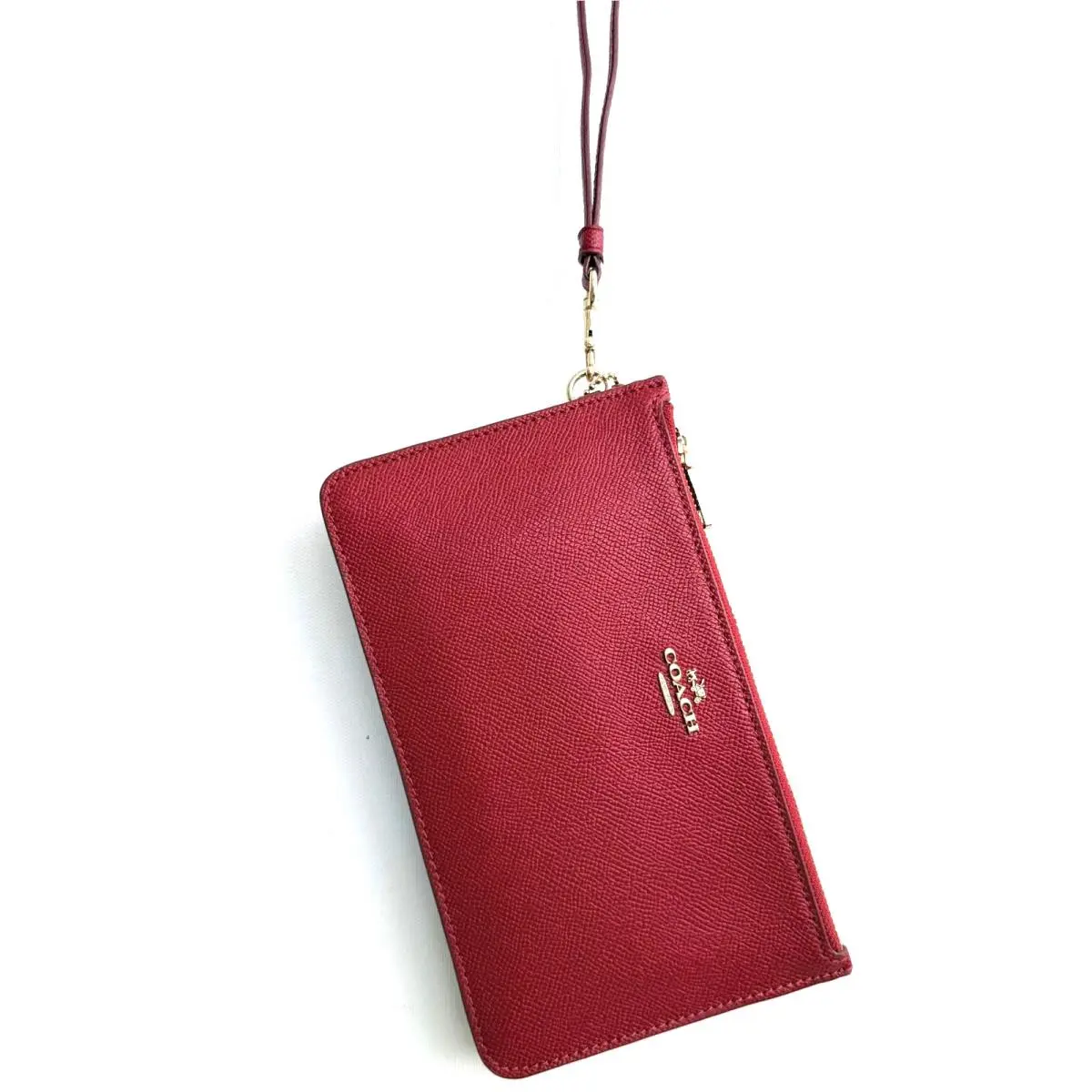 Crossgrain Leather Large Double Zipped Wristlet Wallet Clutch 12081 by Coach