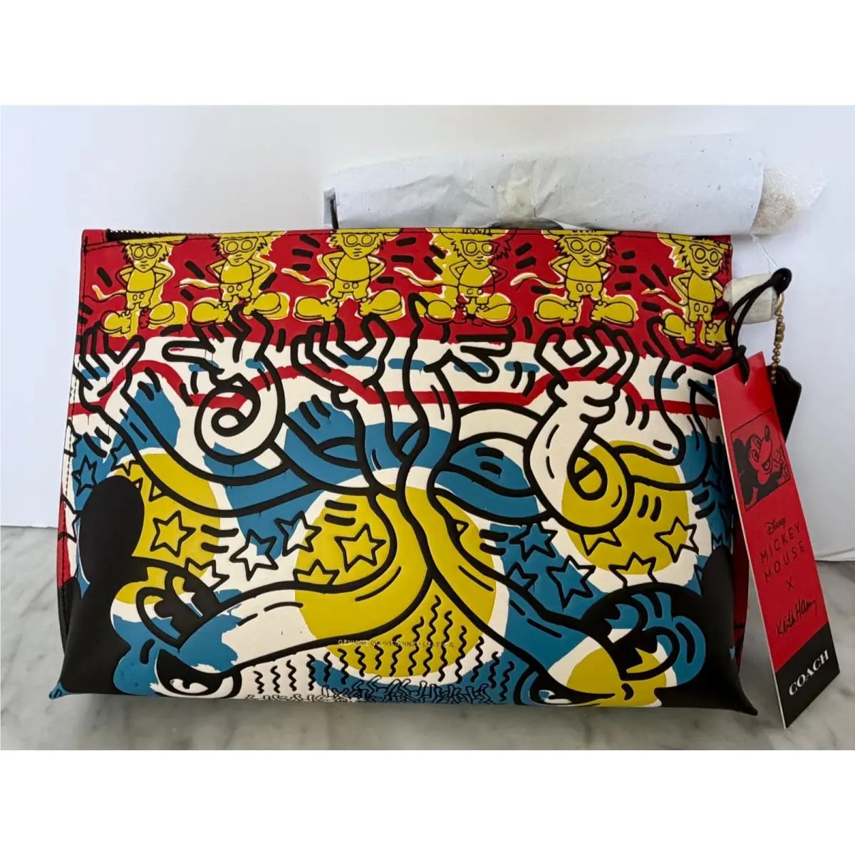 Coach Disney Mickey Mouse X Keith Haring Academy Pouch Multicolor