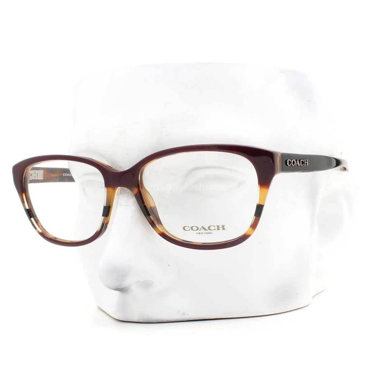 Coach Eyeglasses HC 6103 5478 Glasses Dark Red on Brown Tortoise 52mm with Case