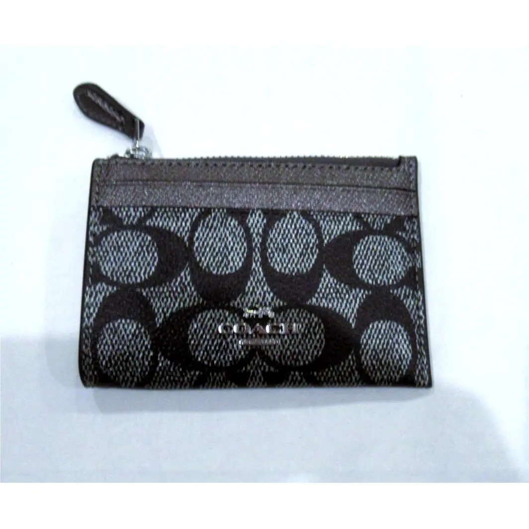 Coach Black and Silver Card Wallet