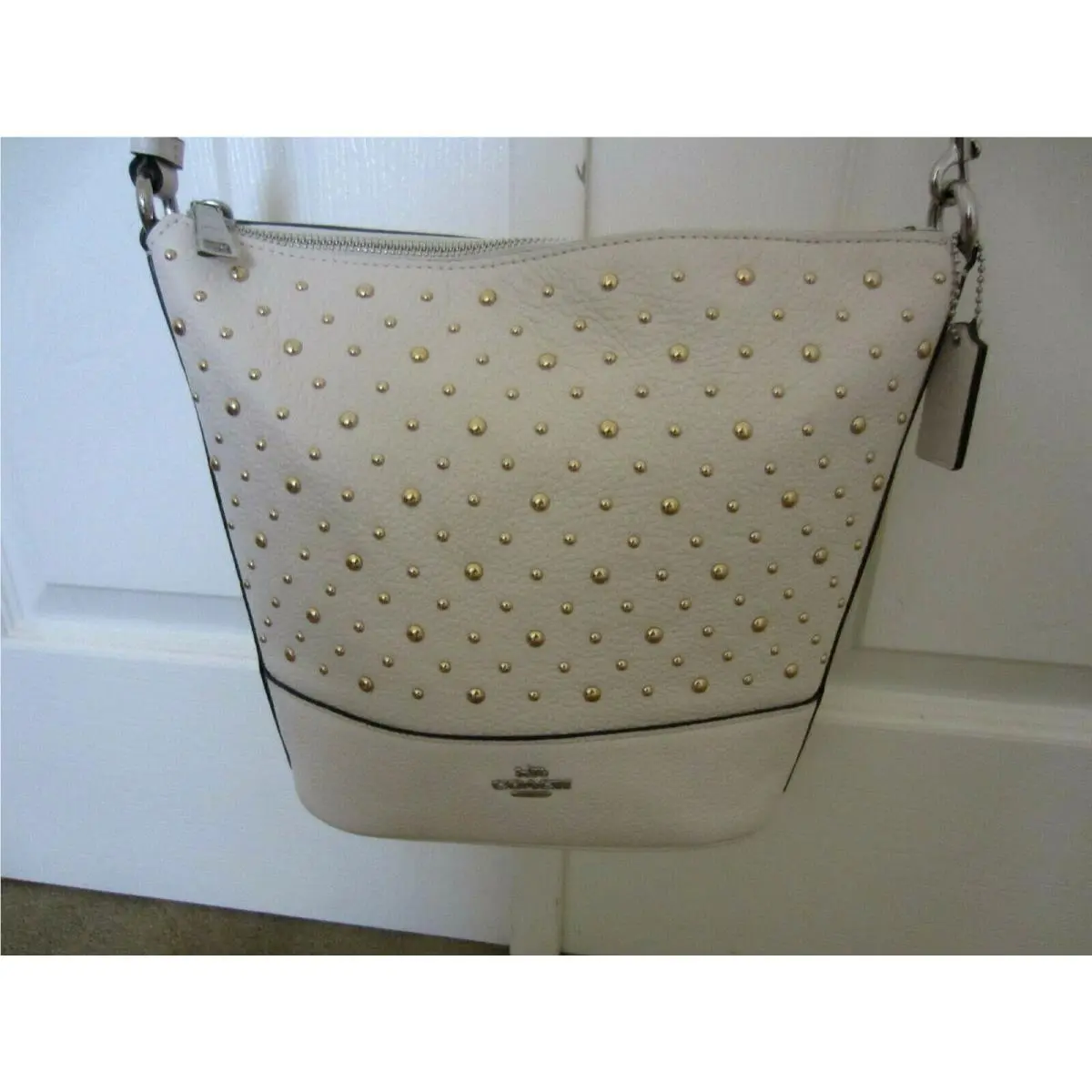 Coach 11 Paxton Duffle with Gold Rivets Chalk F76671