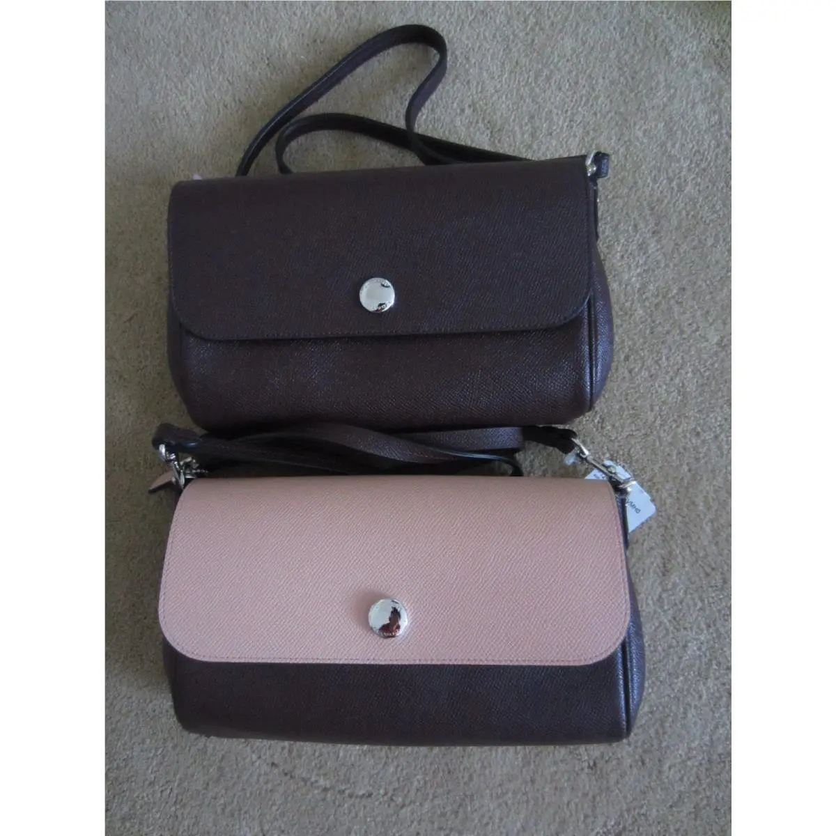 Coach F12106 Reversible Ruby Crossbody Leather Purse Oxblood/nude Pink
