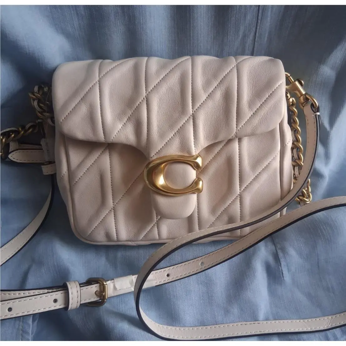 Coach Times Square Tabby 20 Quilted Crossbody Chalk -two Straps