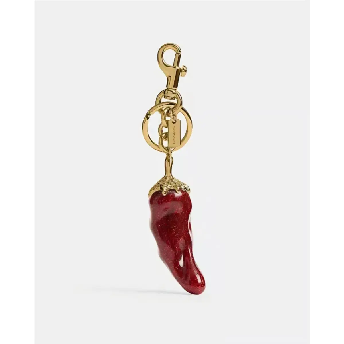 Chili Pepper Bag Charm Keychain Gold Dogleash Clip CER94 by Coach